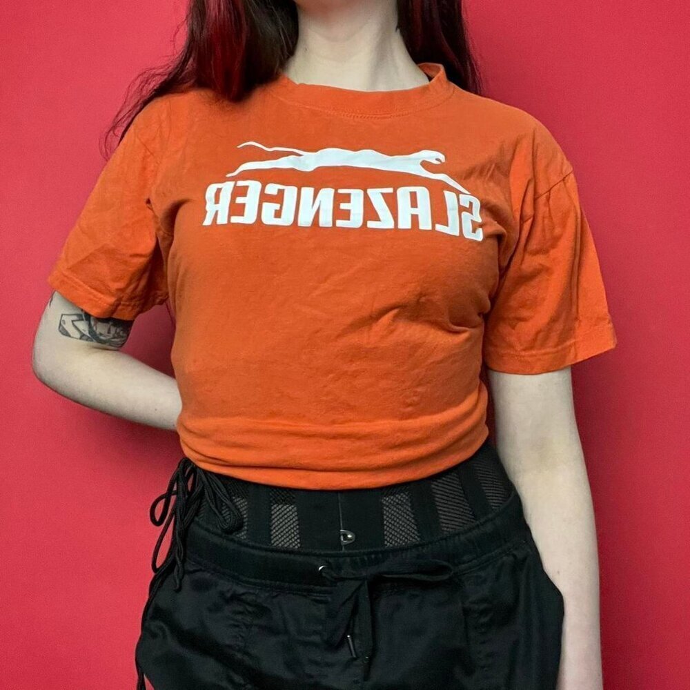 Slazenger / Orange tee shirt with white graphics 🤍🧡
